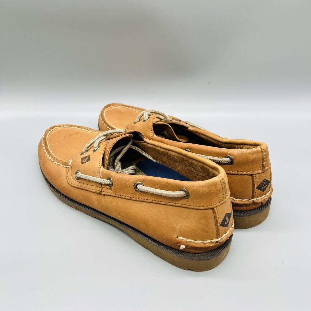Sperry Shoes Mens 9 Brown Leather Top Sider Boat Deck Moc Toe Casual Comfort - Picture 5 of 11